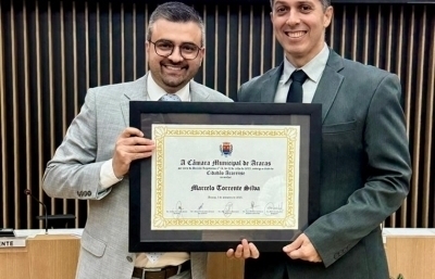 Dr. Marcelo Torrente Silva, Diretor-Presidente da Unimed Anhanguera, recebe o Título de Cidadão Ararense